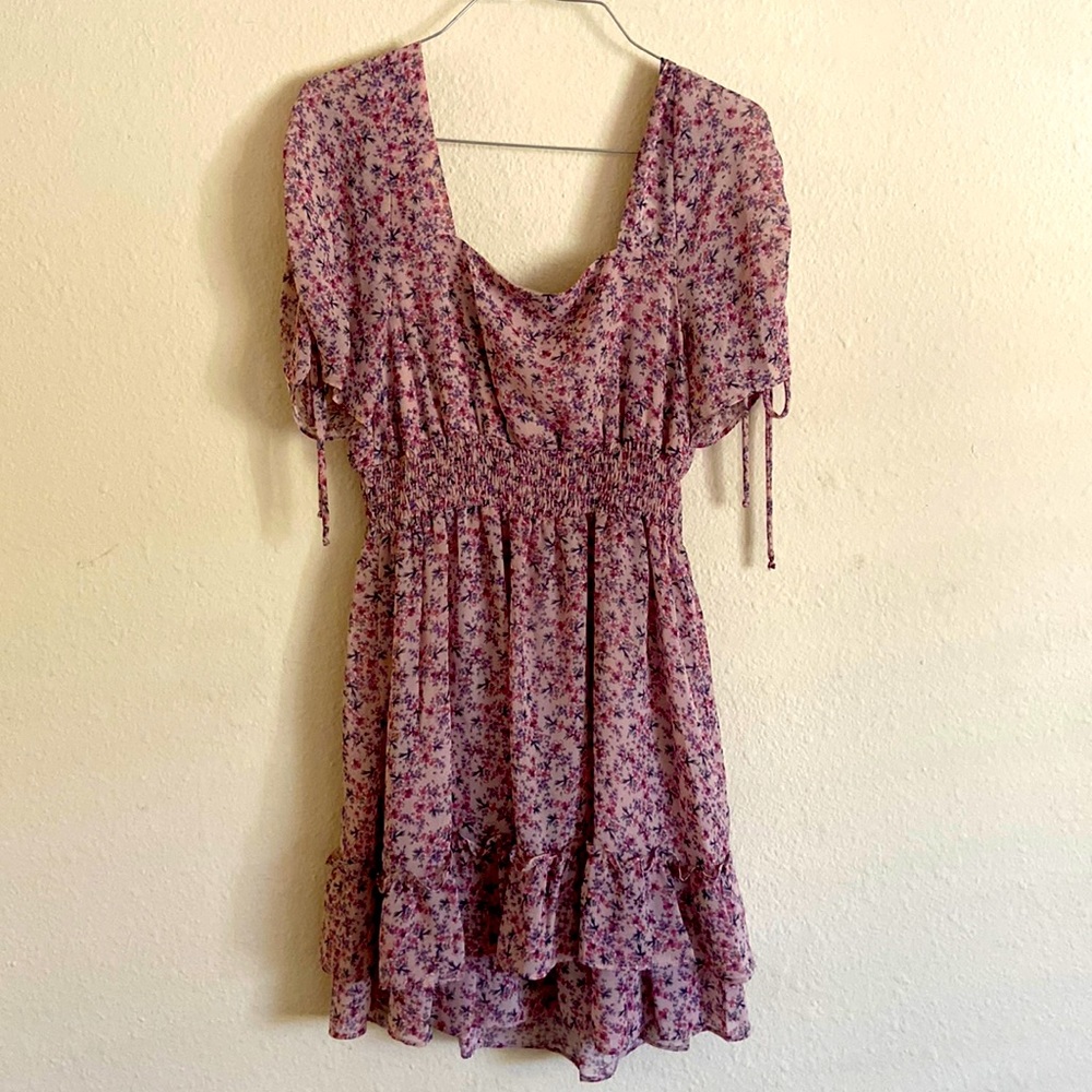 Pink floral spring dress